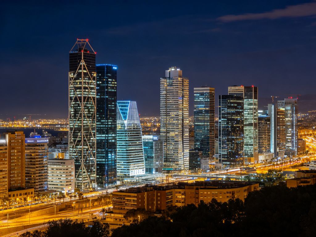 巴塞罗那城市夜景